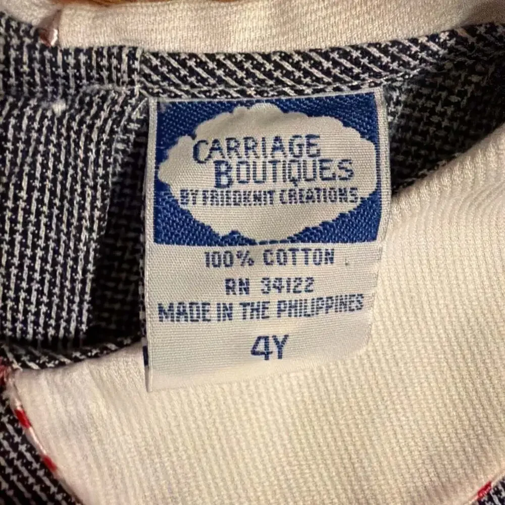 Carriage Boutiques by Friedknit Creations Blue Gingham Smocked Dress 4Y